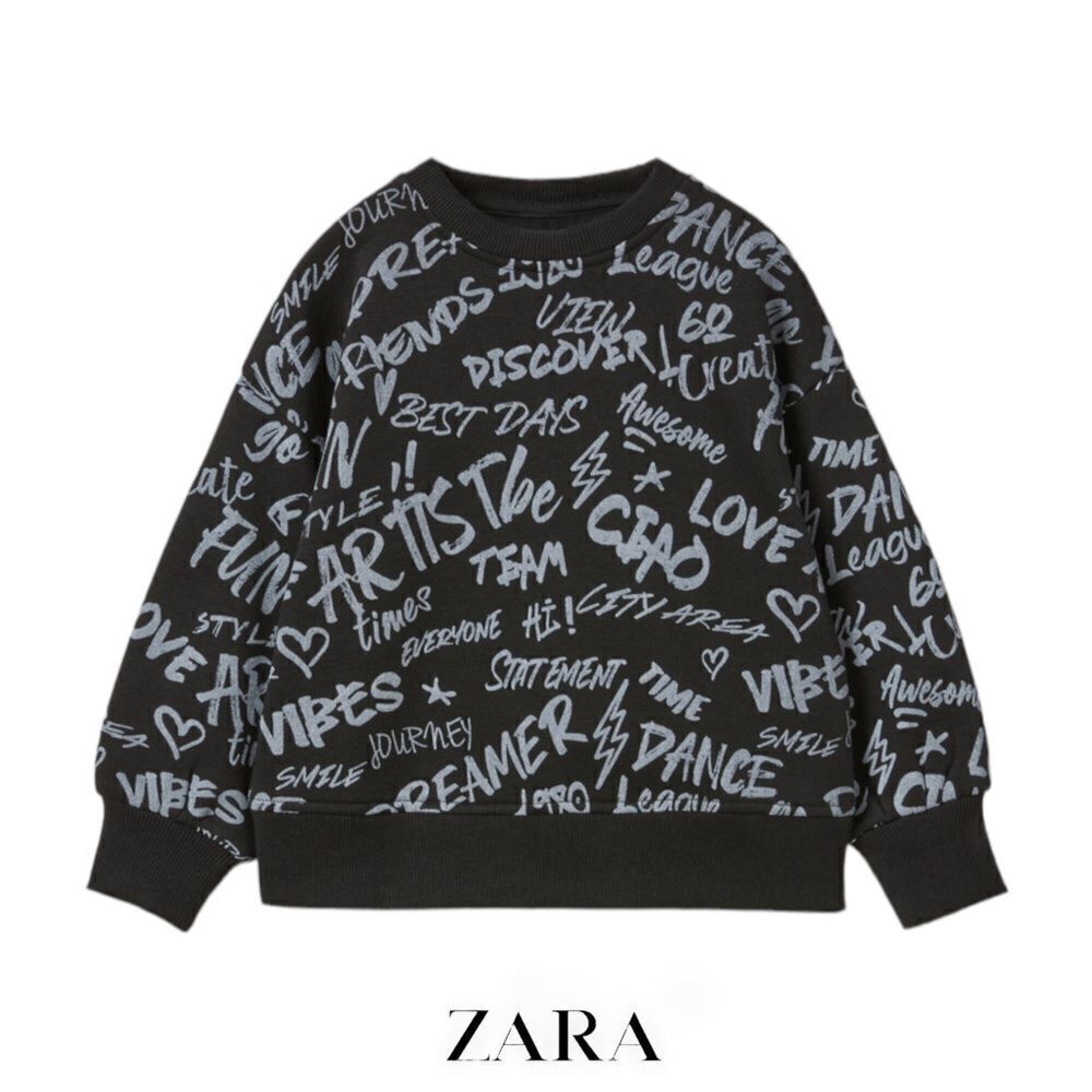 ZARA Kids | Black | PRINTED SWEATSHIRT